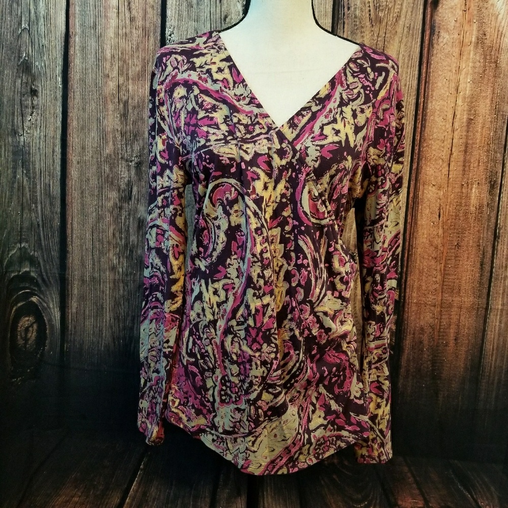 Faux wrap style Supima cotton top